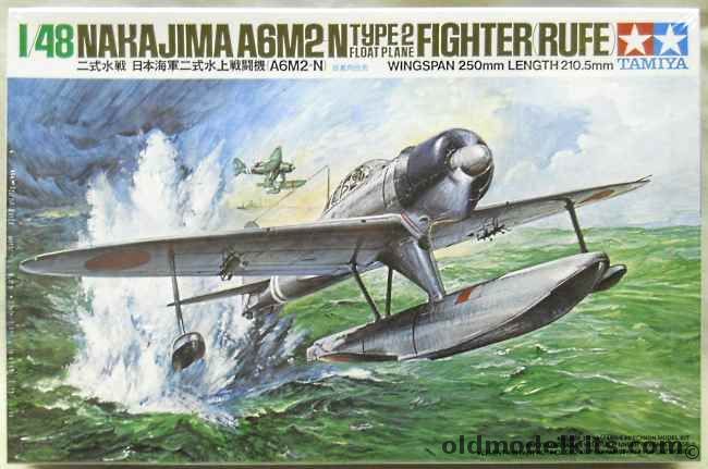 Tamiya 1/48 TWO Nakajima A6M2-N Type 2 Float Plane (Rufe) - (A6M2N), 61017-600 plastic model kit